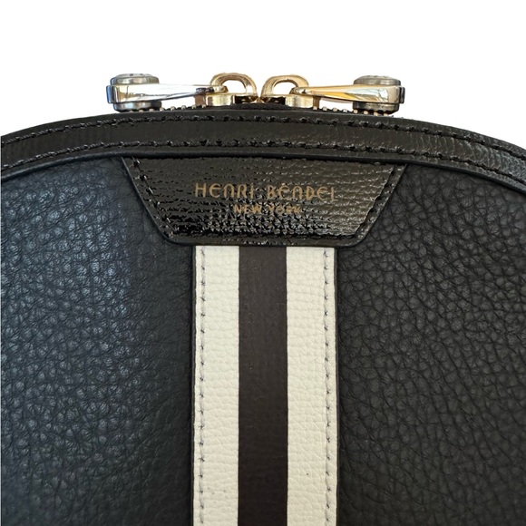 Henri Bendel New York West 57th Striped Cross Body Bag Black & White Unique! - Picture 9 of 16